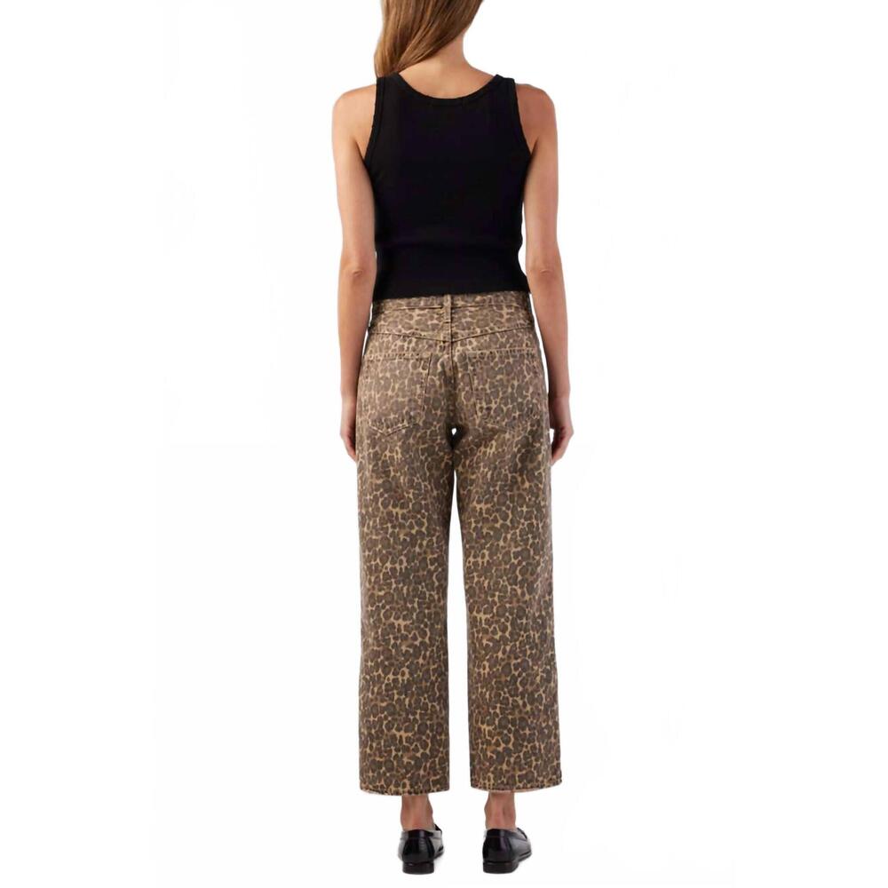 NEW AMO billie wide straight-leg jeans in leopard - Picture 4 of 5